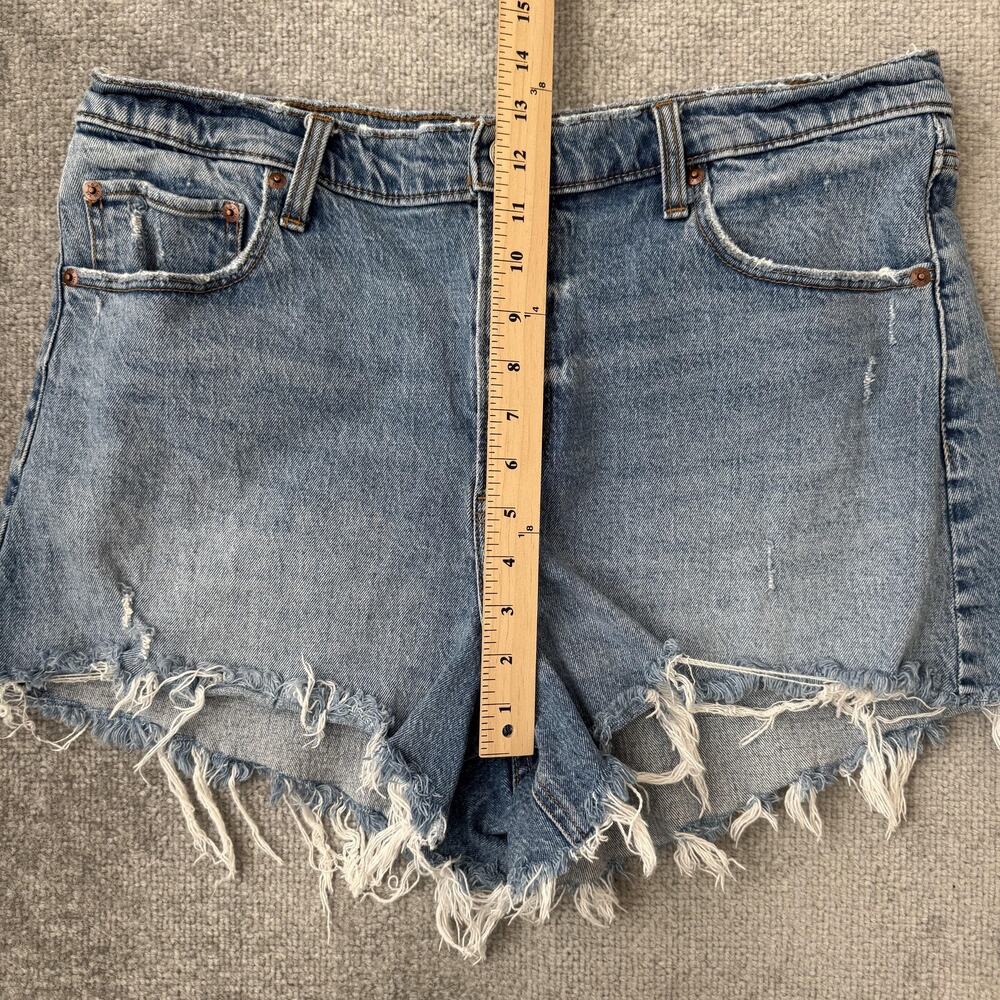 Abercrombie & Fitch Shorts Womens 16 Blue 90s Relaxed Cutoff High Rise Denim - Picture 5 of 7